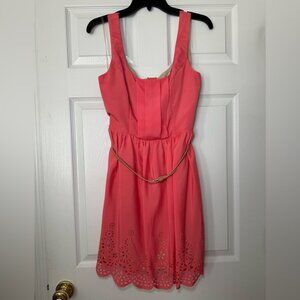 Teeze Me Coral Cutout Mini Dress